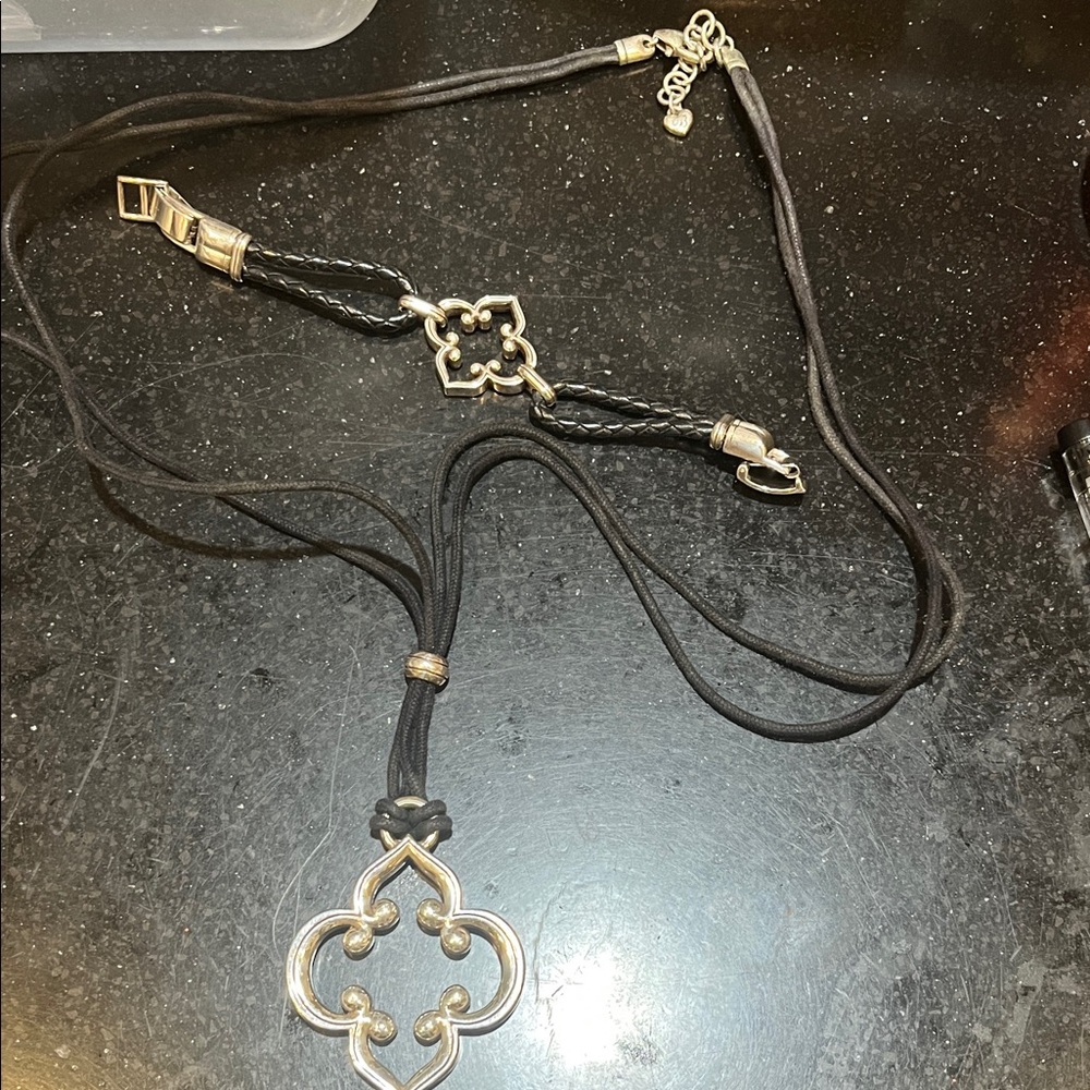 Elegant Black and Silver Brighton Pendant Necklace